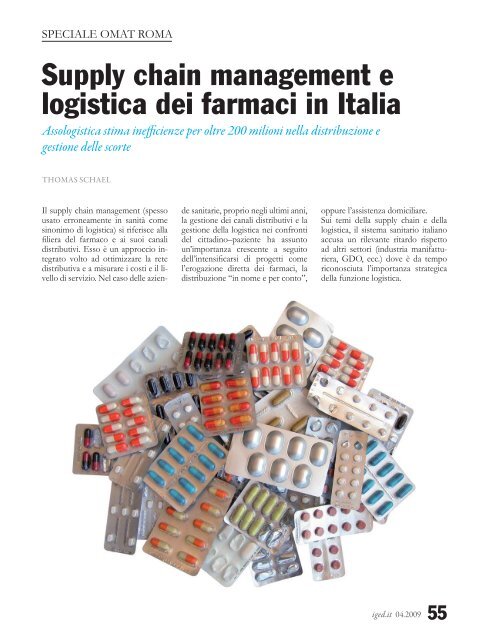 Supply chain management e logistica dei farmaci in Italia