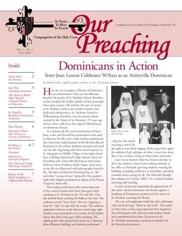 Dominicans in Action - Dominican Sisters of Amityville ...