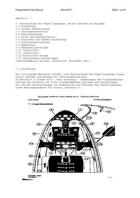 Flughandbuch für Umschulung SFB Duo-Discus