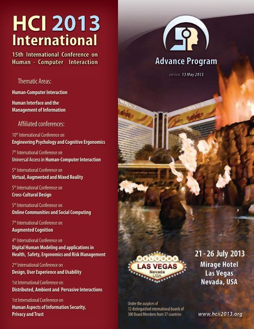 Advanced Program - HCI International 2013