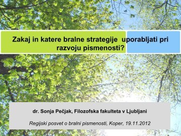 Zakaj in katere strategije uporabljati pri razvoju pismenosti