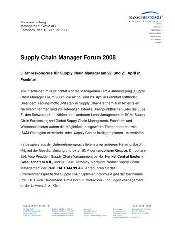 Supply Chain Manager Forum 2008