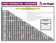 PASSENGER TARIFFS INFORMATION TARIFF ... - Air Niugini