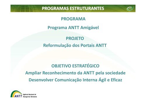 ApresentaÃ§Ã£o dos projetos estruturantes - GesANTT