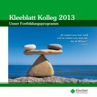 Kleeblatt Kolleg 2013 - Kleeblatt Pflegeheime gGmbH