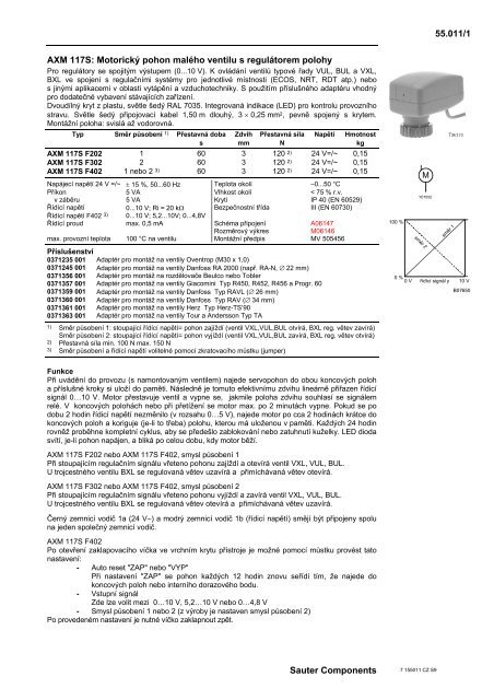 SAUTER katalog - El. servopohony a regulaÄnÃ­ ventily ... - Marcomplet