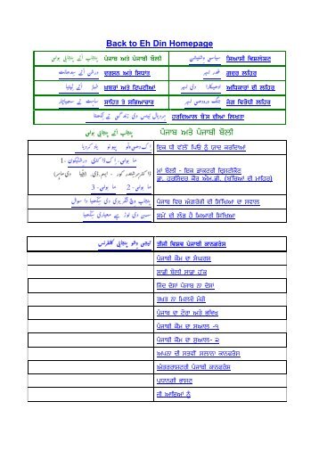 Punjab and Punjabi Language index - Eh Din