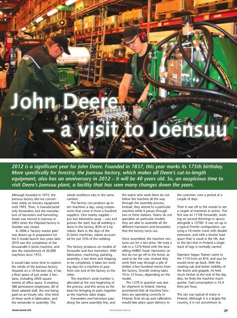 John Deere â a visit to Joensuu - Forestry Journal