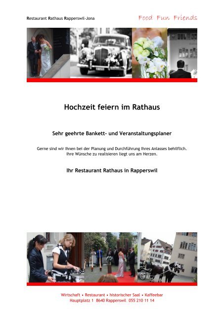 MenÃ¼-Ideen fÃ¼r Ihre Hochzeit - Restaurant Rathaus Rapperswil-Jona