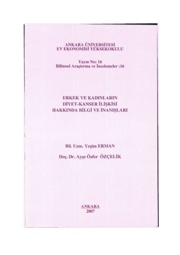 PDF Dosyası - Ankara Üniversitesi Kitaplar Veritabanı