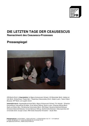 die letzten tage der ceausescus - International Institute of Political ...