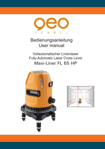 Bedienungsanleitung User manual Maxi-Liner FL 65 HP