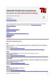 Aktuelle Förderinformationen - TU Berlin