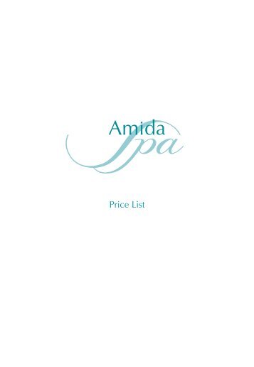 31222 Amida B Spa Price List:Spa Price List - David Lloyd