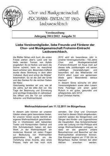 Vereinszeitung Jahrgang 2011/2012 Ausgabe 31 Liebe ... - CMG-LE