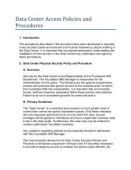 Data Center Access Policies and Procedures
