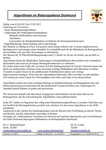 SOP Rettungsdienst Dortmund V1.4_2012 gÃ¼ltig ... - Notarzt-dortmund