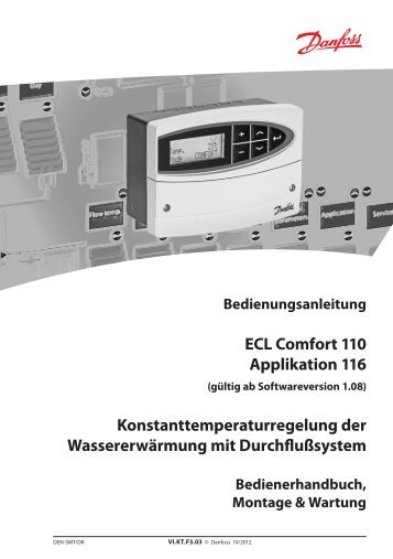 ECL Comfort 110 Applikation 116 Konstanttemperaturregelung der ...