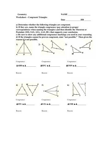 More Congruent Triangles Worksheet Answers  quiz worksheet sas asa sss triangle congruence 