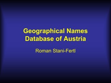 Geographical Names Database of Austria