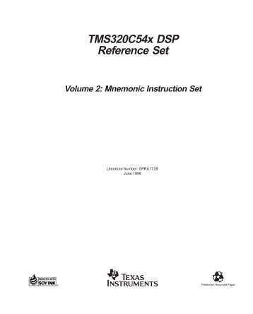 TMS320C54x DSP Reference Set Volume 2