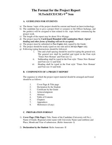 project reports format