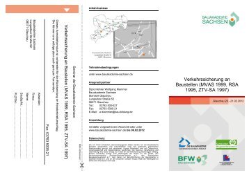 MVAS 1999, RSA 1995, ZTV-SA 1997 - Bauakademie Sachsen