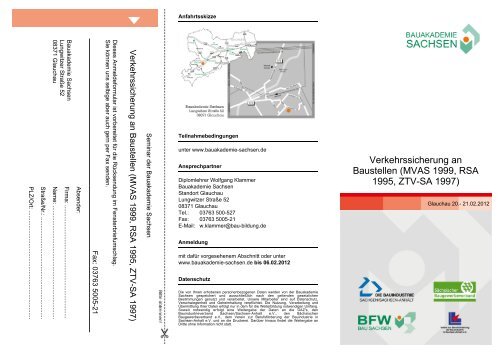 MVAS 1999, RSA 1995, ZTV-SA 1997 - Bauakademie Sachsen