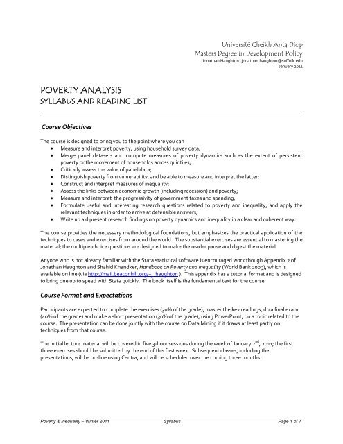 Advanced Poverty Analysis - MDP UCAD - UniversitÃ© Cheikh Anta ...