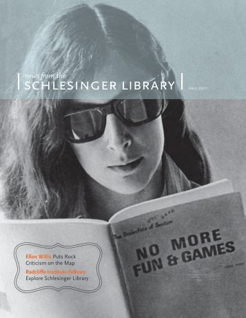 schlesinger library - Radcliffe Institute for Advanced Study - Harvard ...