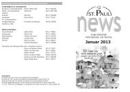 NEWS- Januar 2013 - von St. Paul