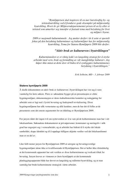Kongsvinger vant bymiljÃ¸prisen 2009 - Kongsvinger Kommune