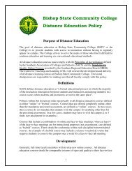Distance Learning Policy - Bishop State Community College
