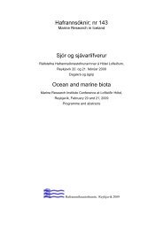 Hafrannsóknir; nr 143 Sjór og sjávarlífverur Ocean and marine biota