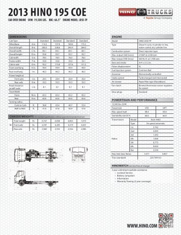 2013 HINO 195 COE