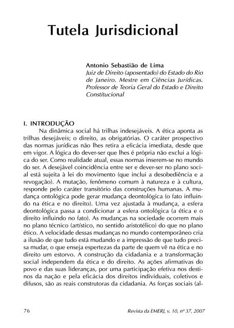 Tutela Jurisdicional - Emerj - Tribunal de JustiÃ§a do Estado do Rio ...