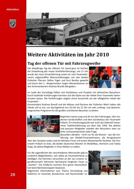 Jahresbericht 2010 - Freiwillige Feuerwehr Pullach