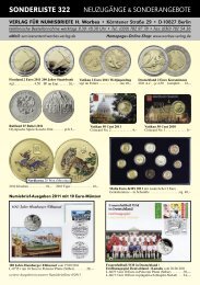 SONDERLISTE 322 - Verlag für Numisbriefe