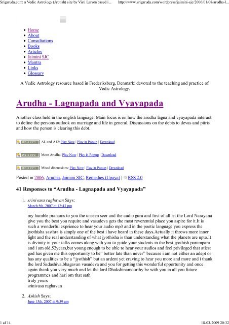 Arudha - Lagnapada and Vyayapada - Visti Larsen