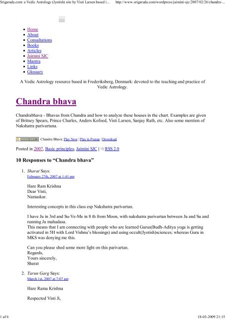 Bhava Chart Interpretation