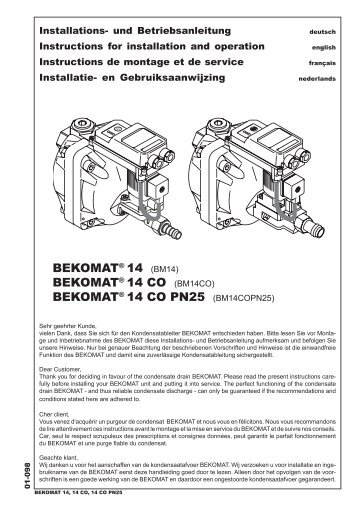 bekomatÂ® 14 co pn25 - BEKO TECHNOLOGIES GmbH
