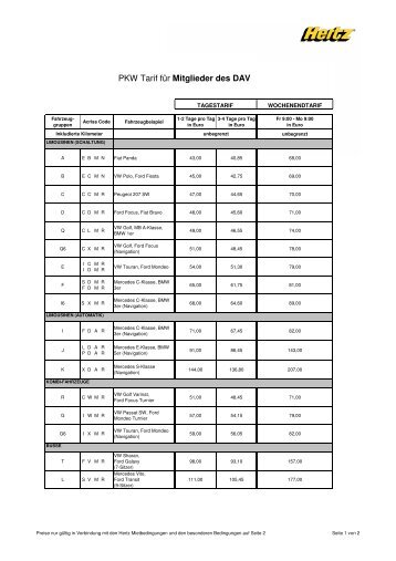 Tarifinformationen Pkw - Bayerischer AnwaltVerband