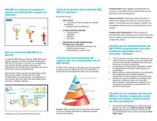 Brochure Soluciones IBM ERP as a Service CHI