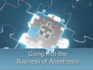 Going into the Business of Anesthesia - Juan Quintana