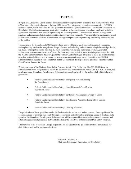 Hazard Potential Classification Systems for Dams, FEMA 333