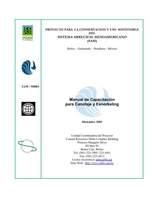 Manual de Capacitación para Canotaje y ... - Mbrs.doe.gov.bz