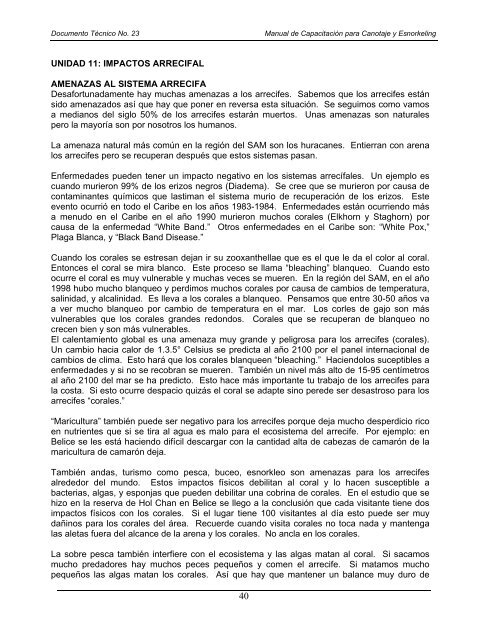 Manual de Capacitación para Canotaje y ... - Mbrs.doe.gov.bz