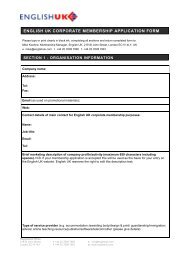 ENGLISH UK CORPORATE MEMBERSHIP APPLICATION FORM