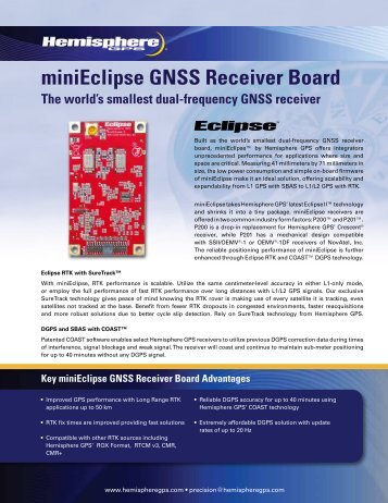 miniEclipse GNSS Receiver Board - Canal Geomatics