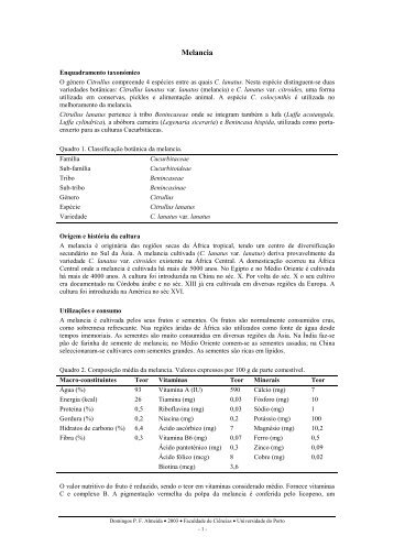 A cultura da melancia (Citrullus lanatus) - Domingos Almeida